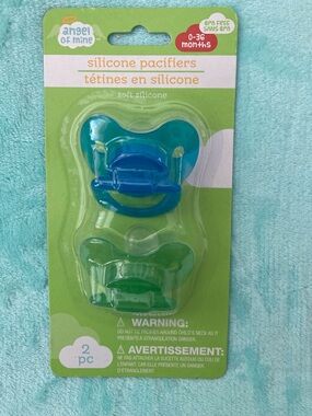 Angel of Mine NWT Silicone Pacifier Set - Blue & Green